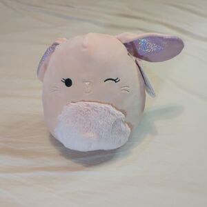 8" SATINE the Peach BUNNY Rabbit w/ FUZZY tummy -Easter Spring 2023 Squishmallow